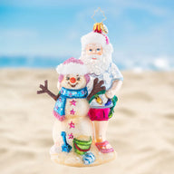 Christopher Radko SANDY SNOW TEAM Ornament 1021366 Santa Beach Snowman