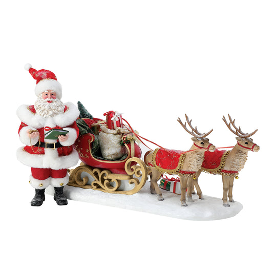 TONIGHT'S THE NIGHT Dept 56 Possible Dreams Santa Sleigh Reindeer 6012248