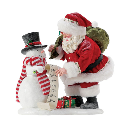 NICE LIST Dept 56 Possible Dreams Santa Snowman 6015887
