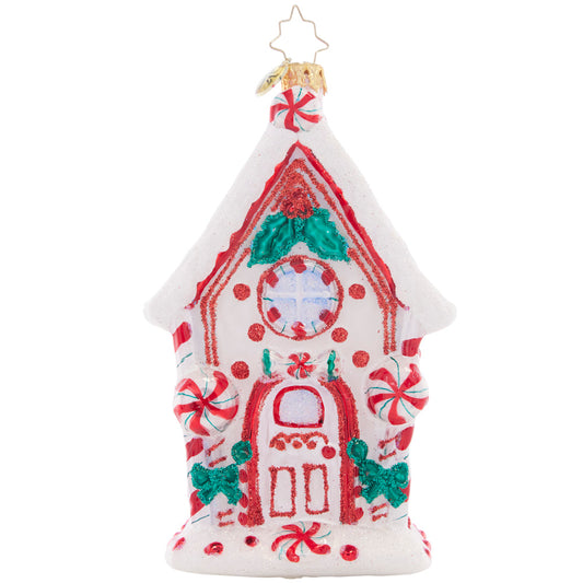 Christopher Radko CANDY CANE CHALET Ornament 1021188 Peppermint House