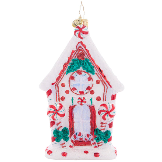 Christopher Radko CANDY CANE CHALET Ornament 1021188 Peppermint House