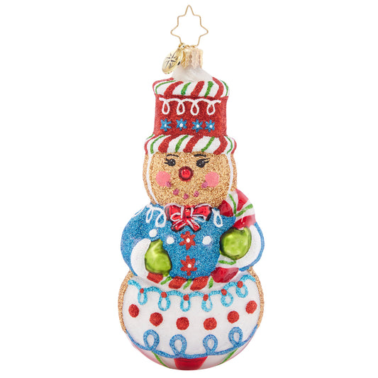 Christopher Radko SWEETEST SNOWMAN Ornament 1021345 Gingerbread Cookie Icing