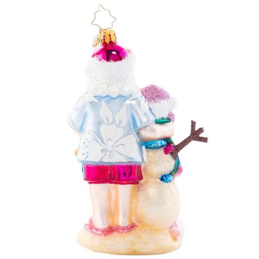 Christopher Radko SANDY SNOW TEAM Ornament 1021366 Santa Beach Snowman