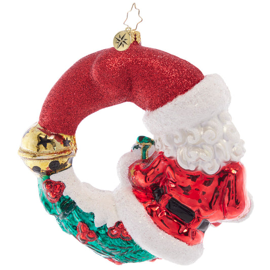 Christopher Radko CHRISTMAS WISHES SANTA WREATH Ornament 1021505