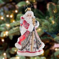 Christopher Radko WINTER SPLENDOR SANTA Ornament 1021479 Red Silver