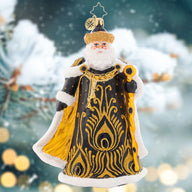 Christopher Radko EBONY ELEGANCE SANTA Ornament 1021627 Black Gold Coat