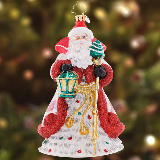 Christopher Radko PEPPERMINT SPARKLE NICHOLAS Ornament 1021638 Candy Santa