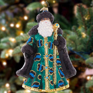Christopher Radko FIERCE & FASHIONABLE SANTA Ornament 1021639 Blue Green Black