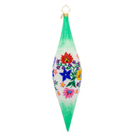 Christopher Radko Fantasia GREEN SEASON'S GLEAMINGS Ornament 1022116 Polish Drop