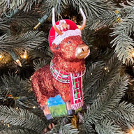 Christopher Radko HIGHLAND HOLIDAY Ornament 1022571 Christmas Highland Cow