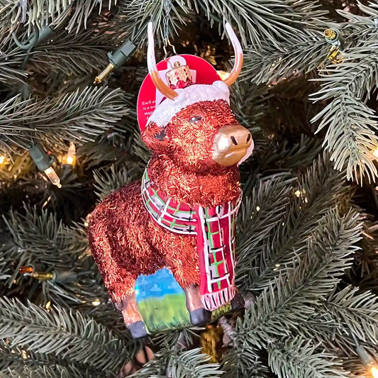 Christopher Radko HIGHLAND HOLIDAY Ornament 1022571 Christmas Highland Cow