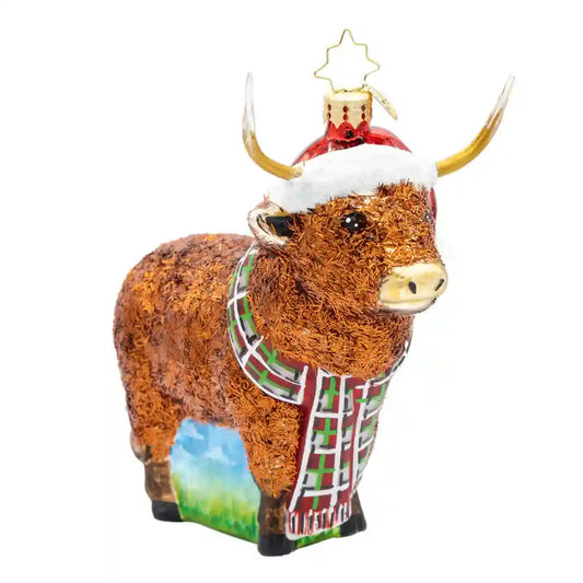 Christopher Radko HIGHLAND HOLIDAY Ornament 1022571 Christmas Highland Cow