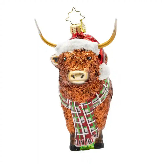 Christopher Radko HIGHLAND HOLIDAY Ornament 1022571 Christmas Highland Cow