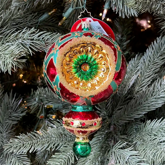 Christopher Radko Fantasia CRIMSON SPLENDOR Ornament 1022647 Red Reflector Drop