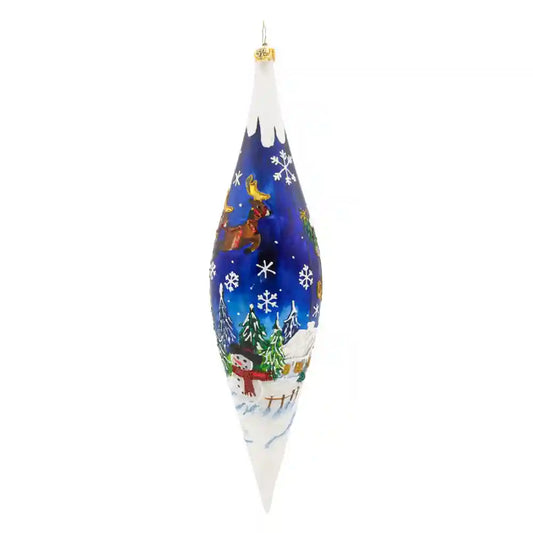 Christopher Radko Fantasia MOONLIGHT SLEIGH RIDE ICICLE Ornament 1022648 Santa Scene