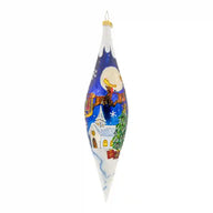 Christopher Radko Fantasia MOONLIGHT SLEIGH RIDE ICICLE Ornament 1022648 Santa Scene