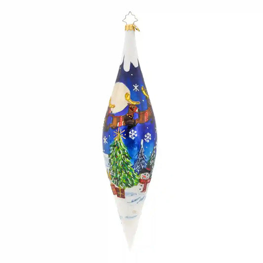 Christopher Radko Fantasia MOONLIGHT SLEIGH RIDE ICICLE Ornament 1022648 Santa Scene
