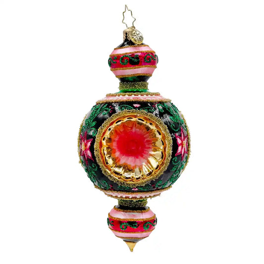Christopher Radko Fantasia GILDED MIDNIGHT BLOOM Ornament 1022651 Reflector Drop