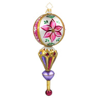 Christopher Radko Fantasia FUSCHIA FANTASY Ornament 1022654 Large Pink Floral Drop