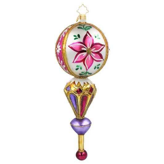 Christopher Radko Fantasia FUSCHIA FANTASY Ornament 1022654 Large Pink Floral Drop