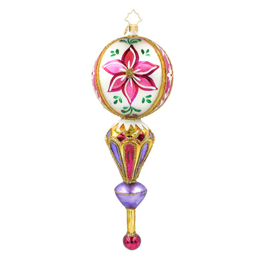 Christopher Radko Fantasia FUSCHIA FANTASY Ornament 1022654 Large Pink Floral Drop