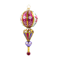 Christopher Radko Fantasia FUSCHIA FANTASY Ornament 1022654 Large Pink Floral Drop