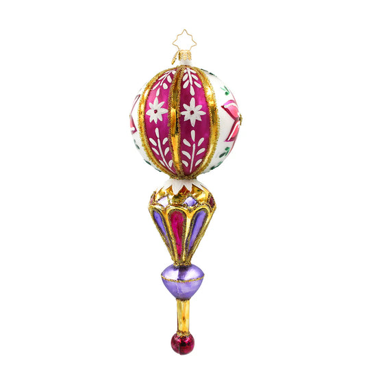 Christopher Radko Fantasia FUSCHIA FANTASY Ornament 1022654 Large Pink Floral Drop