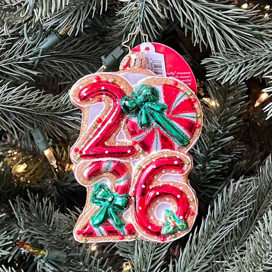 Christopher Radko SWEET START TO 2026 Ornament 1022781 Dated Peppermint