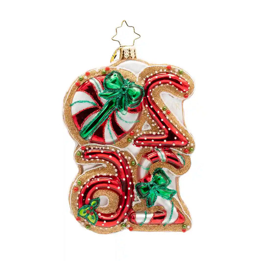 Christopher Radko SWEET START TO 2026 Ornament 1022781 Dated Peppermint