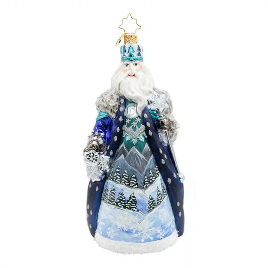 Christopher Radko FROZEN MAJESTY Ornament 1022787 Blue Santa