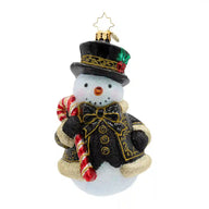 Christopher Radko THE FROSTED GENTLEMAN Ornament 1022873 Snowman Top Hat