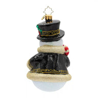 Christopher Radko THE FROSTED GENTLEMAN Ornament 1022873 Snowman Top Hat