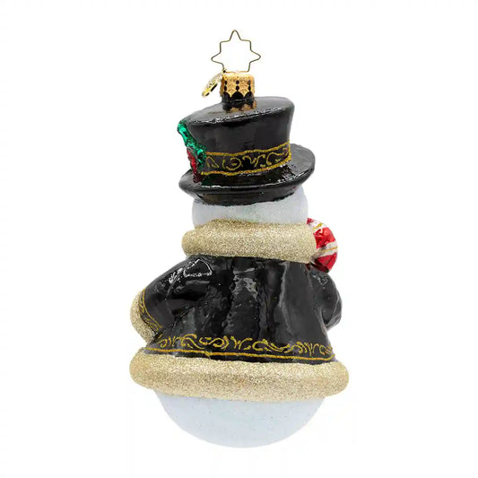 Christopher Radko THE FROSTED GENTLEMAN Ornament 1022873 Snowman Top Hat