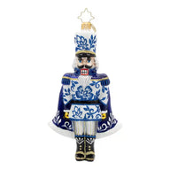 Christopher Radko CHINOISERIE MAJESTY Ornament 1022883 Blue White Nutcracker