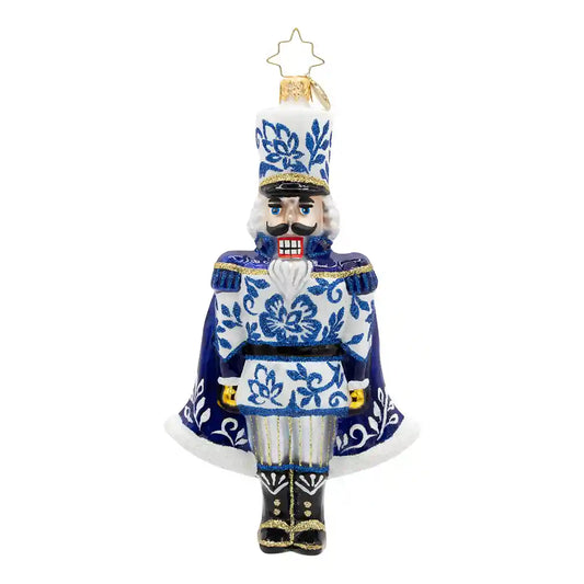 Christopher Radko CHINOISERIE MAJESTY Ornament 1022883 Blue White Nutcracker
