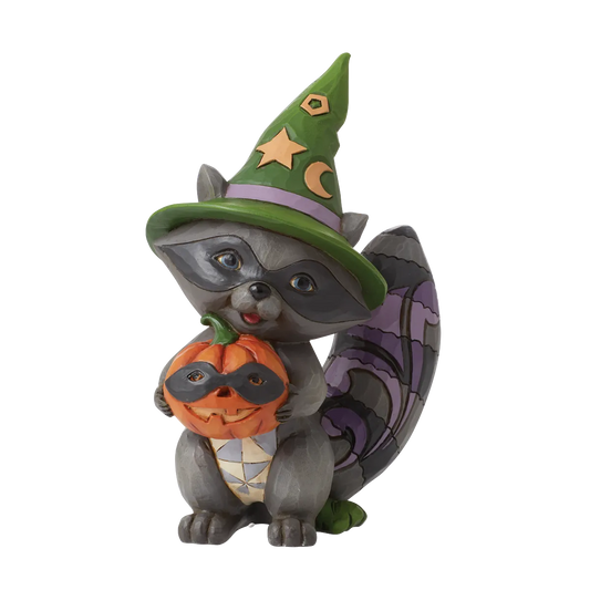 Jim Shore HALLOWEEN MASK-ERADE 6012748 Pumpkin Raccoon Figurine