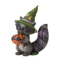 Jim Shore HALLOWEEN MASK-ERADE 6012748 Pumpkin Raccoon Figurine