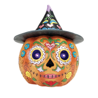Jim Shore ALL HALLOWS HARVEST 6012753 Day of Dead Halloween LED Pumpkin