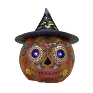 Jim Shore ALL HALLOWS HARVEST 6012753 Day of Dead Halloween LED Pumpkin