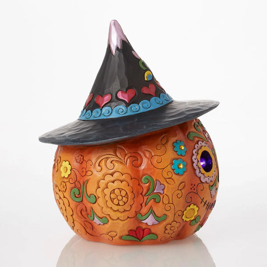 Jim Shore ALL HALLOWS HARVEST 6012753 Day of Dead Halloween LED Pumpkin