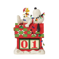 Jim Shore SNOOPY AND WOODSTOCK COUNTDOWN CALENDAR 6015027 Peanuts Advent