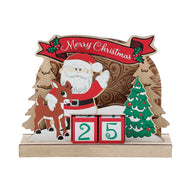 Dept 56 Flourish RUDOLPH COUNTDOWN CALENDAR 6015187 Wooden Advent Santa