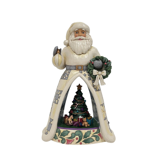 Jim Shore SCENIC SANTA 6015453 White Woodland LED Diorama Christmas Figurine