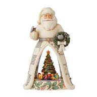 Jim Shore SCENIC SANTA 6015453 White Woodland LED Diorama Christmas Figurine