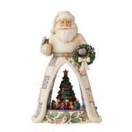 Jim Shore SCENIC SANTA 6015453 White Woodland LED Diorama Christmas Figurine