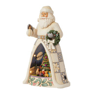 Jim Shore SCENIC SANTA 6015453 White Woodland LED Diorama Christmas Figurine