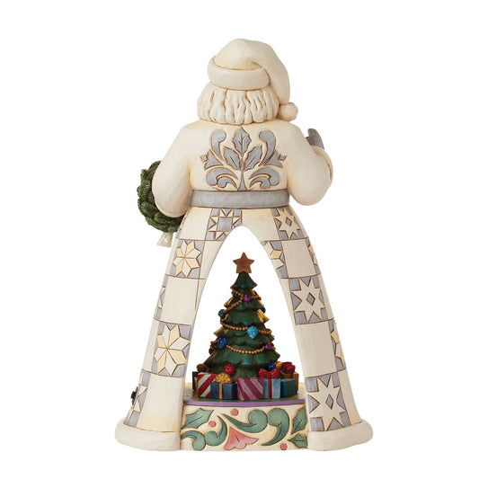 Jim Shore SCENIC SANTA 6015453 White Woodland LED Diorama Christmas Figurine