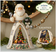 Jim Shore SCENIC SANTA 6015453 White Woodland LED Diorama Christmas Figurine