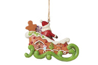 Jim Shore Gingerbread Christmas GINGERBREAD SLEIGH ORNAMENT 6015508