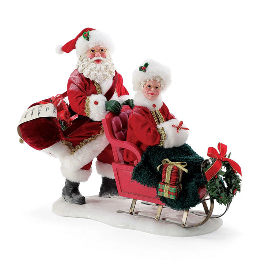 40th ANNIVERSARY RUBY SLEIGH LE Dept 56 Possible Dreams Santa Mrs Claus 6016465